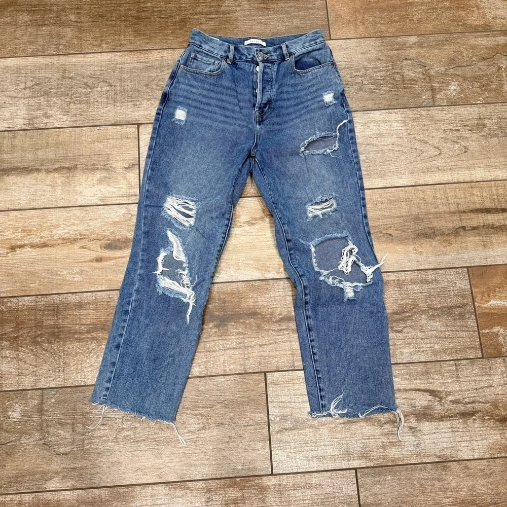 PacSun | High Rise Button Fly Straight Distressed Jeans - Picture 2 of 6